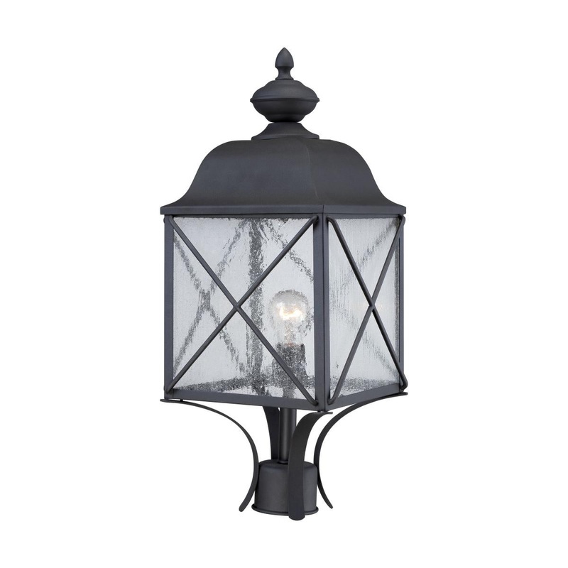 Wingate - 1 Light - Post Lantern with Clear Seed Glass - Textured Black Finish