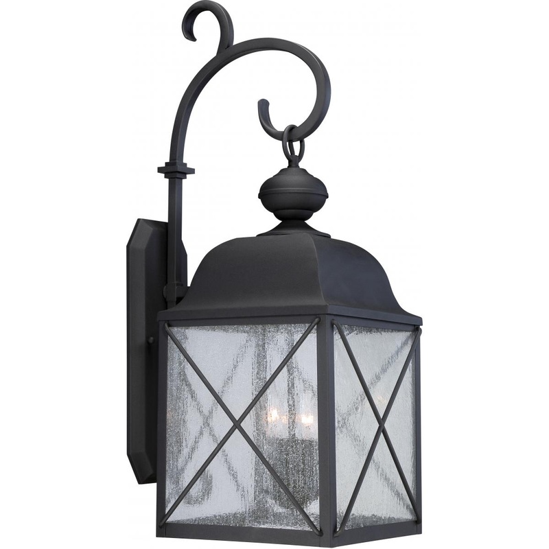 Wingate - 3 Light - 30'' Wall Lantern with Clear Seed Glass - Textured Black Finish