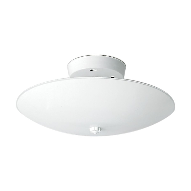2 Light - 12" Flush with White Round Glass - White Finish
