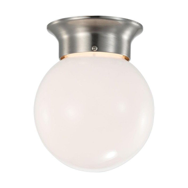 8 Watt; 6 inch; LED Flush Mount Fixture; 3000K; Dimmable; Brushed Nickel; Frosted Glass