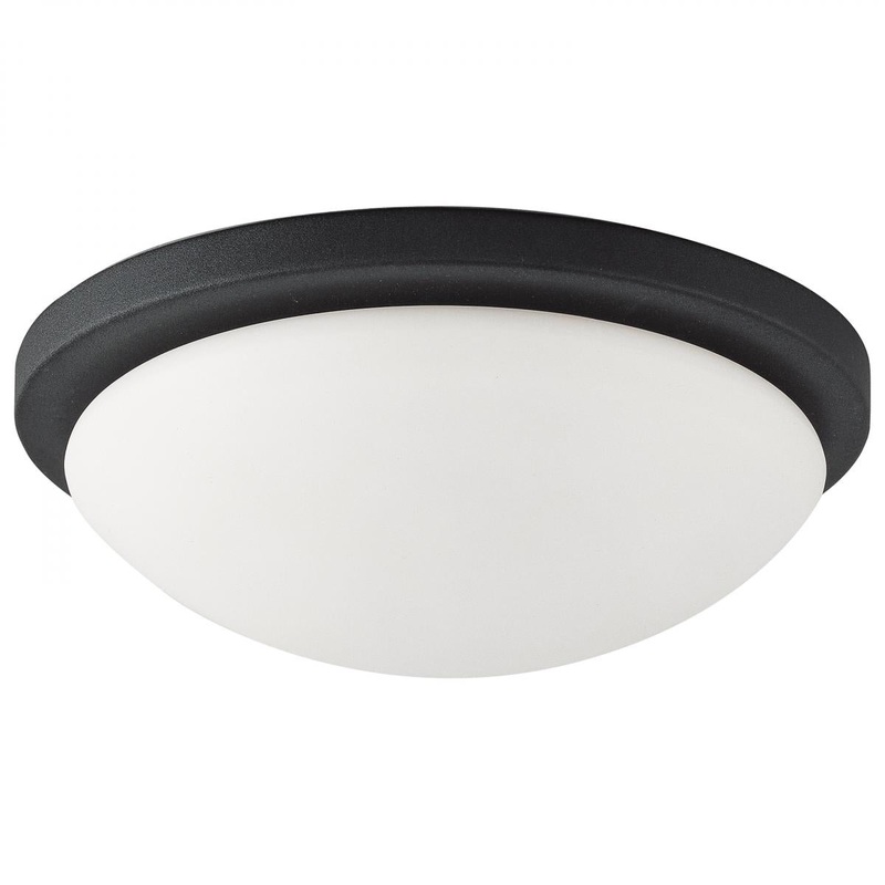 Button; 11 Inch LED Flush Mount Fixture; Matte Black Finish; CCT Selectable; 120 Volts