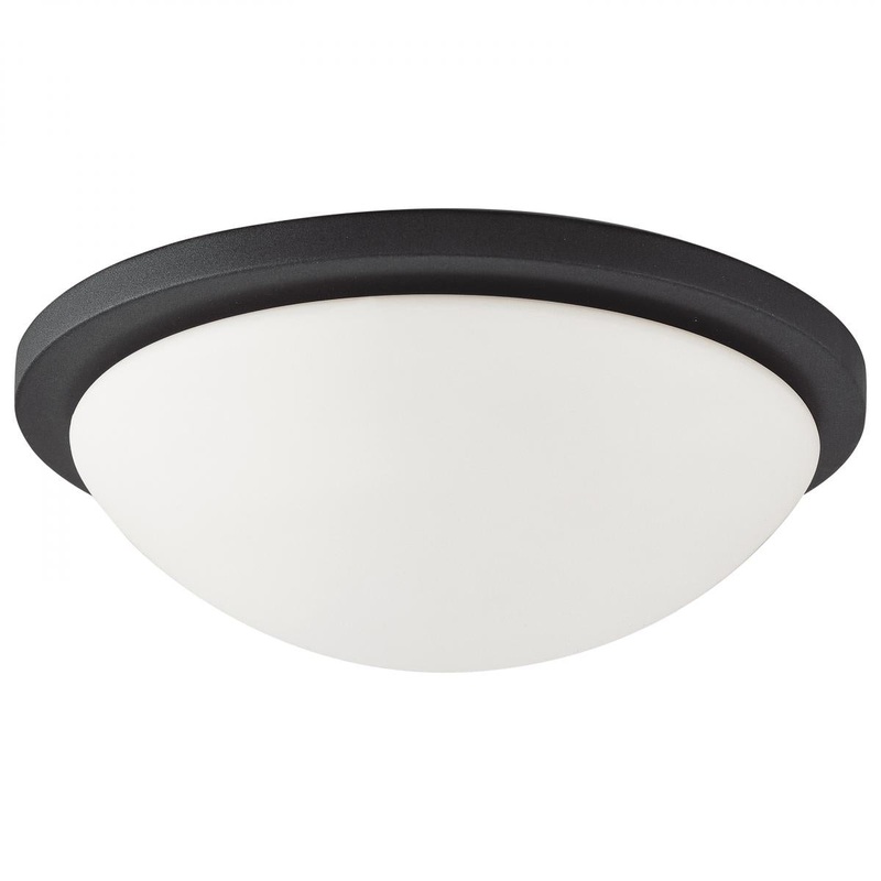 Button; 13 Inch LED Flush Mount Fixture; Matte Black Finish; CCT Selectable; 120 Volts