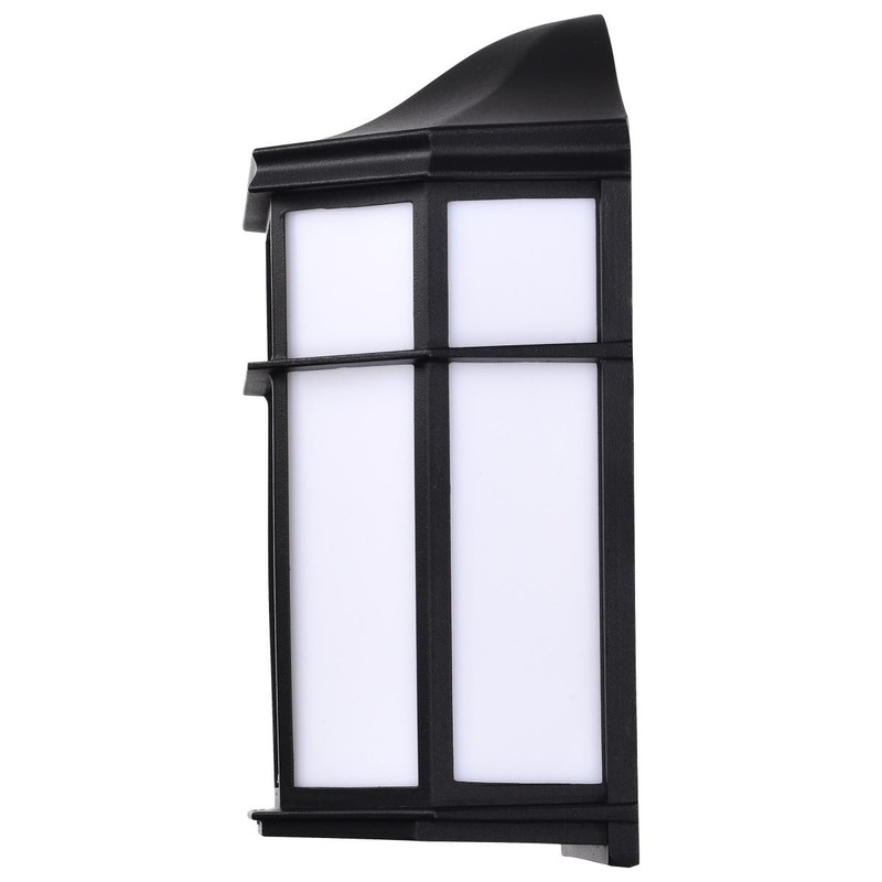LED Cage Lantern Fixture; Black Finish with White Linen Acrylic