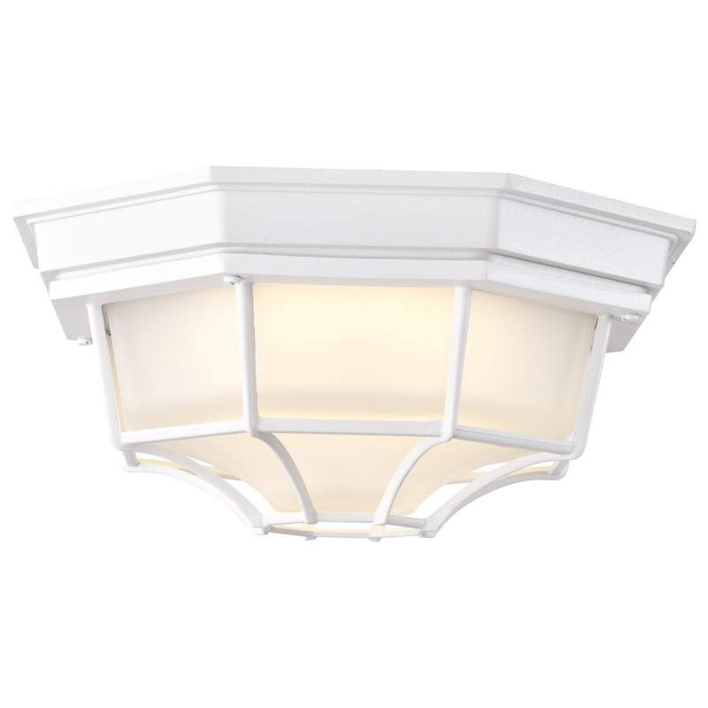 LED Spider Cage Fixture; White Finish with Frosted Glass