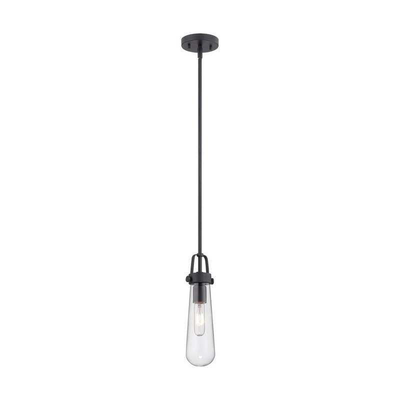 Beaker - 1 Light Mini Pendant with Clear Glass -Aged Bronze Finish
