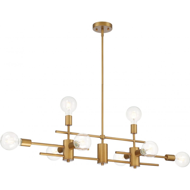 Delphi - 8 Light Island - Aged Gold Finish