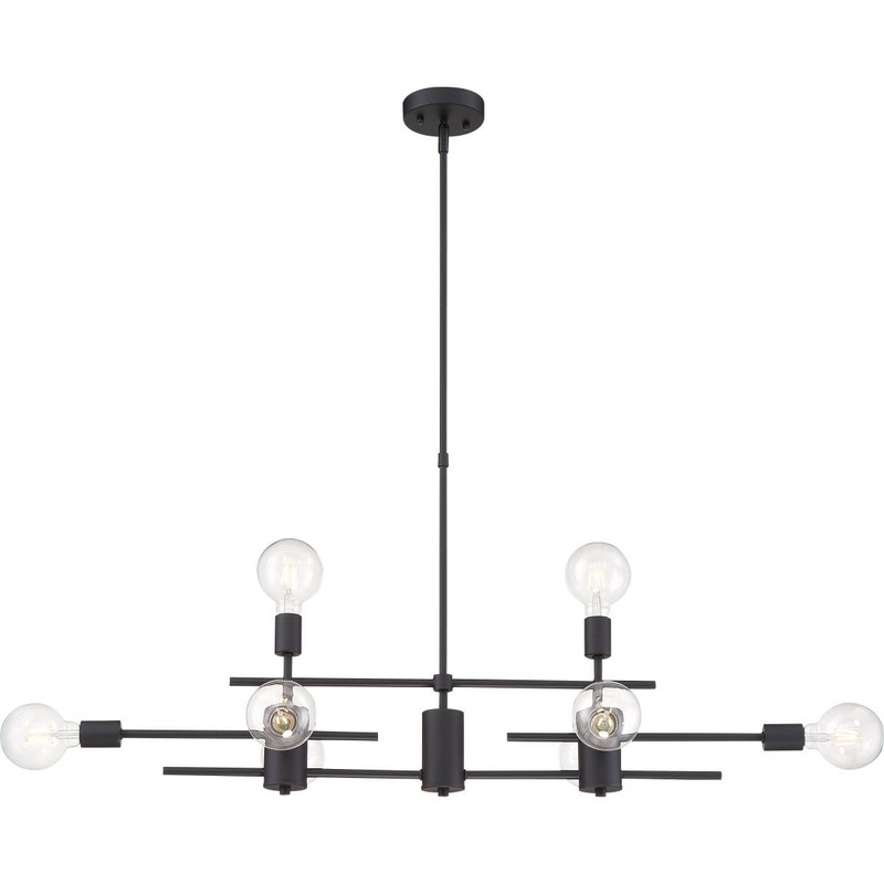 Delphi- 8 Light Island Pendant - Black Finish