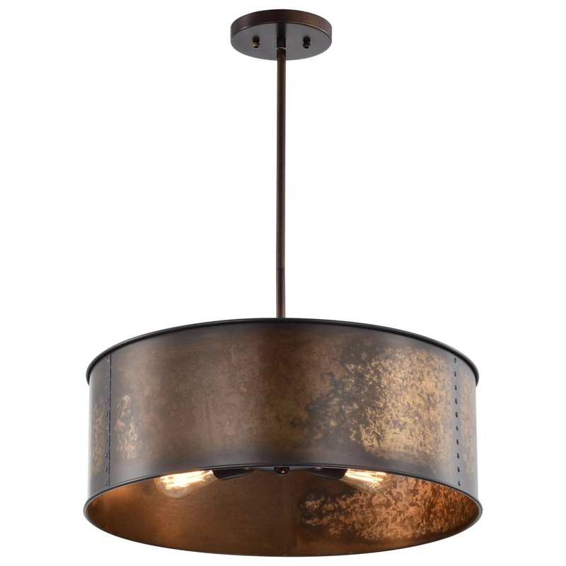 Kettle - 4 Light Pendant - Weathered Brass Finish