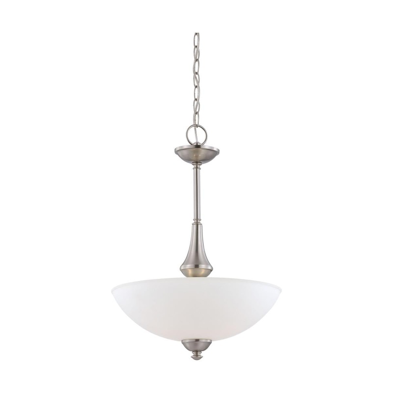 Patton - 3 Light Pendant with Frosted Glass - Brushed Nickel Finish