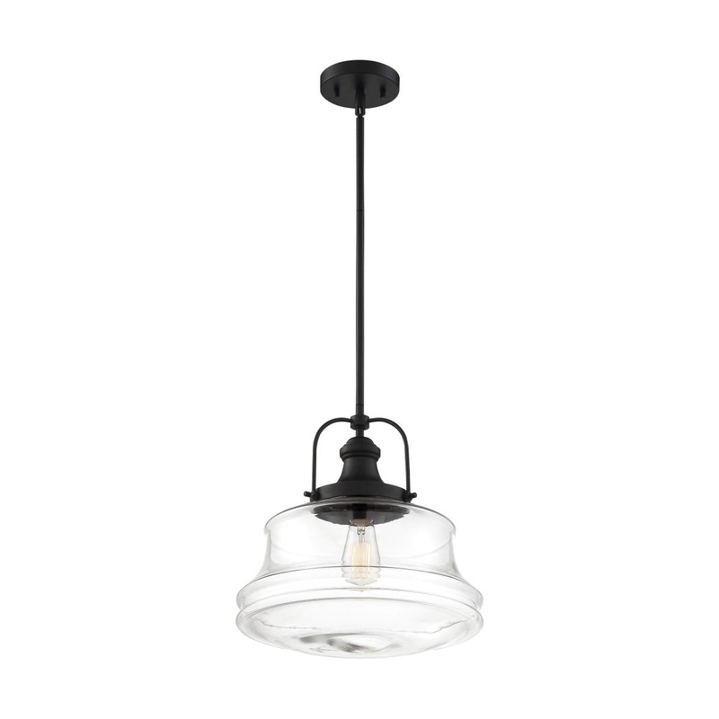 Basel - 1 Light Pendant - with Clear Glass - Aged Bronze