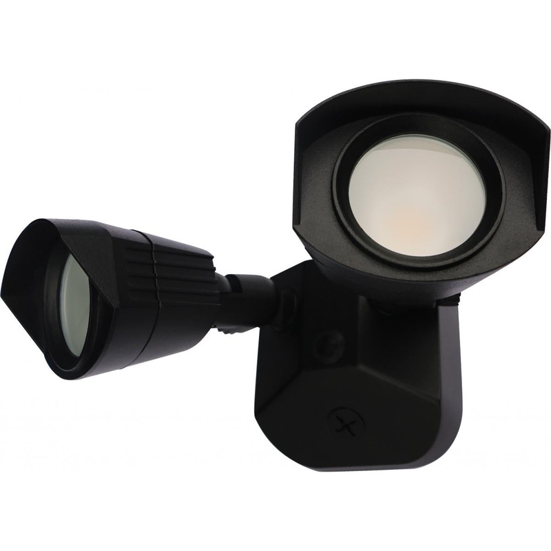 LED Security Light - Dual Head - Black Finish - 4000K - with Motion Sensor -