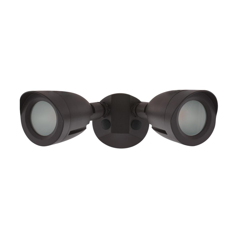 LED Security Light; Dual Head; Bronze Finish