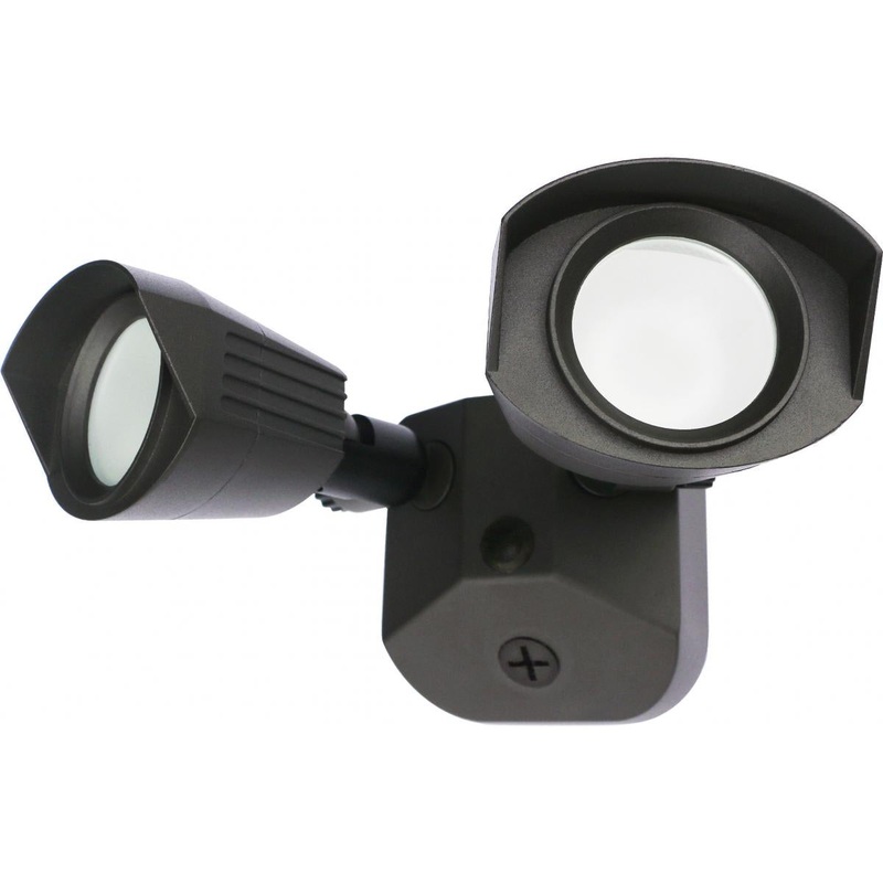 LED Security Light - Dual Head - Bronze Finish - 3000K - 120-277V -