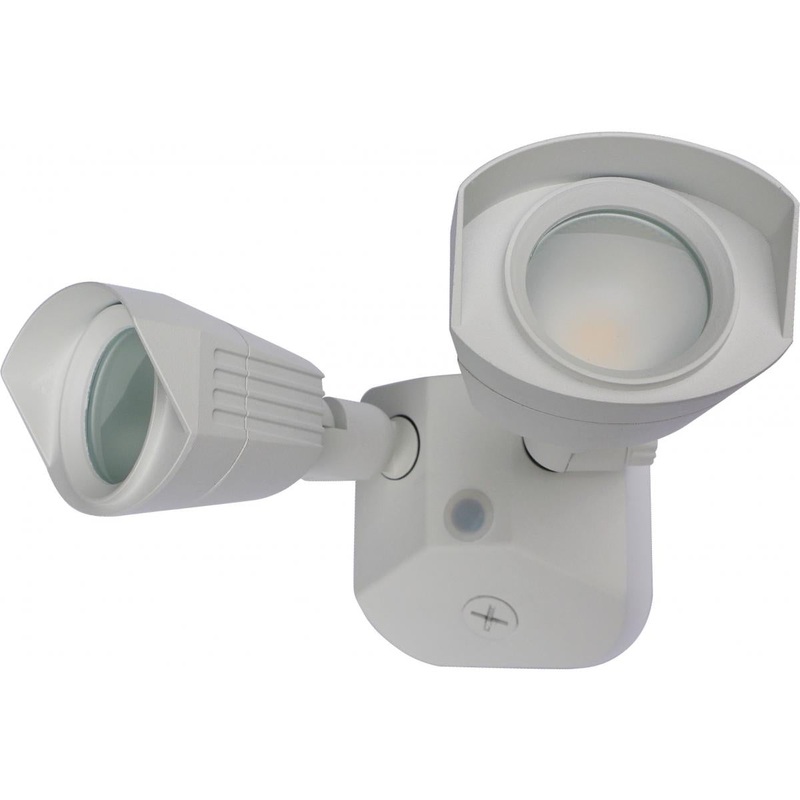 LED Security Light - Dual Head - White Finish - 3000K - 120-