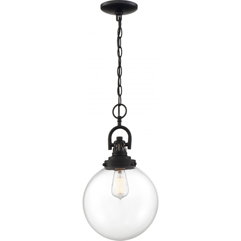 Skyloft -1 Light Pendant - with Clear Glass - Aged Bronze Finish