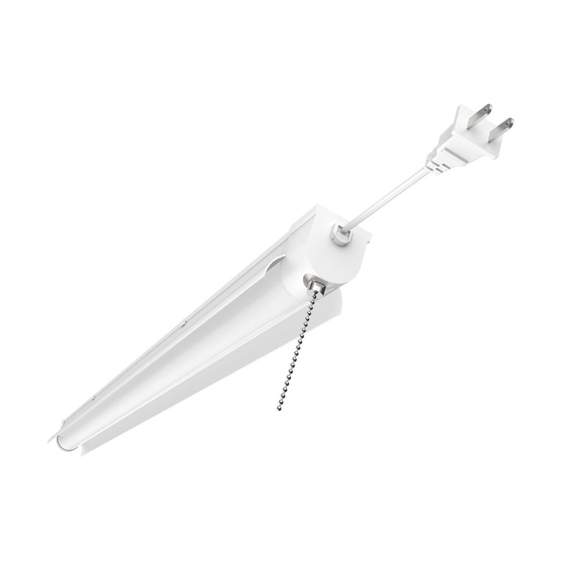 34 Watt; 3 Foot; LED Shop Light with Pull Chain; White Finish; 4000K