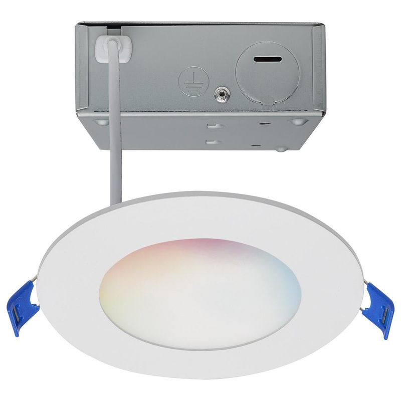 9 Watt; LED Direct Wire; Low Profile Downlight; 4 Inch Round; Starfish IOT;