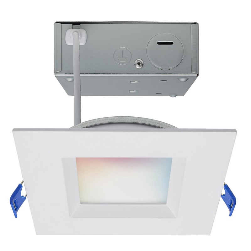 9 Watt; LED Direct Wire; Low Profile Regress Baffle Downlight; 4 Inch Square;