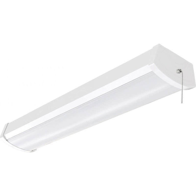 LED 2 ft.- Ceiling Wrap with Pull Chain - 20W - 3000K - White Finish -120V