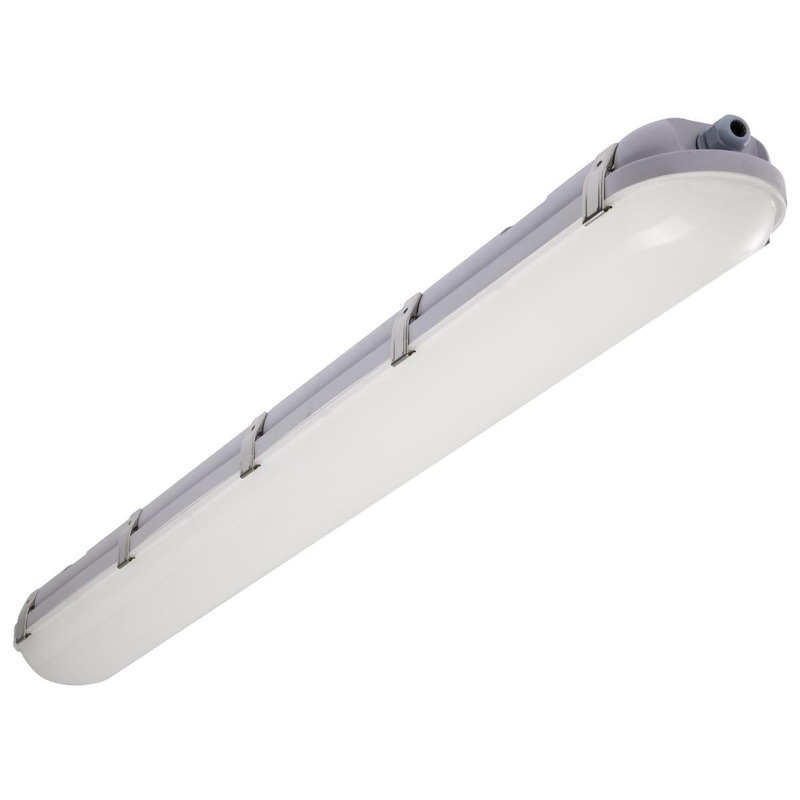 LED 4 Foot; Vapor Proof Linear Fixture with Integrated Microwave Sensor; CCT & WATTAGE