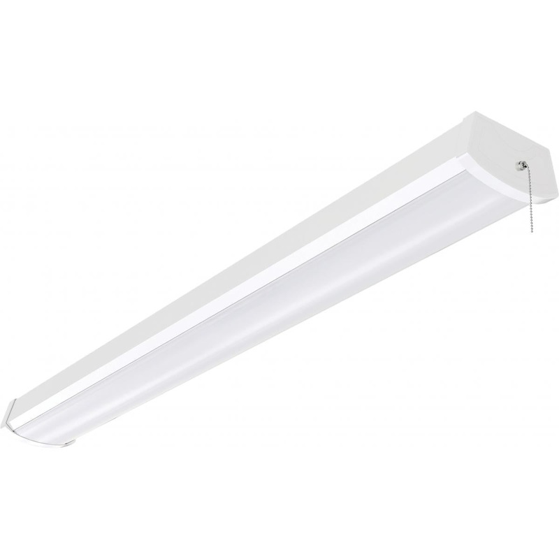 LED 4 ft.- Ceiling Wrap with Pull Chain - 40W - 3000K - White Finish -120V