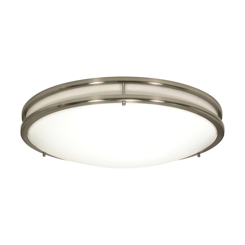 Glamour LED 17 inch; Flush Mount Fixture; Brushed Nickel Finish