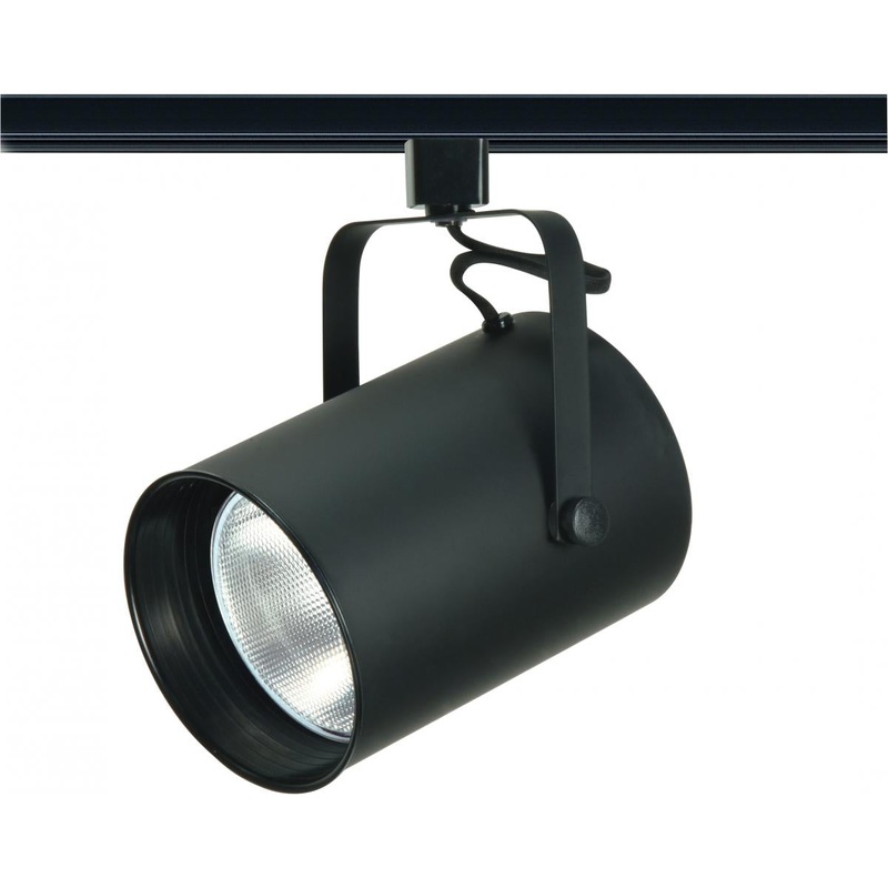 1 Light - R40 - Track Head - Straight Cylinder - Black
