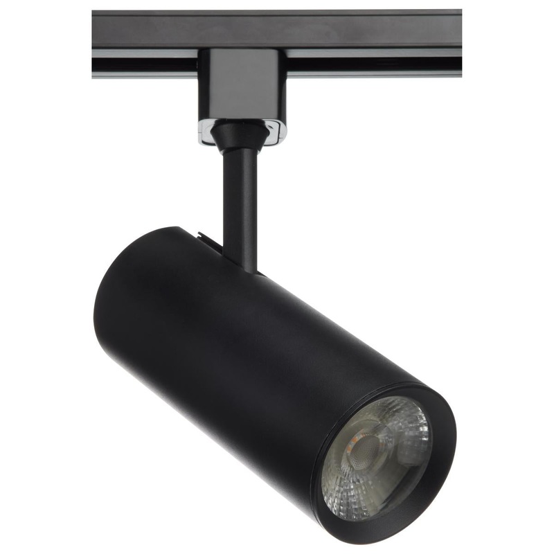 20 Watt; LED Commercial Track Head; Black; Cylinder; 24 Degree Beam