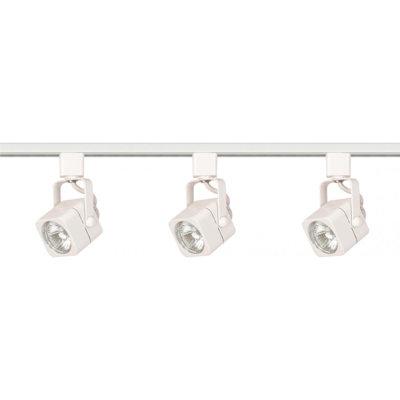 3 Light - MR16 - Square Track Kit - 4 foot Track - Line Voltage - White