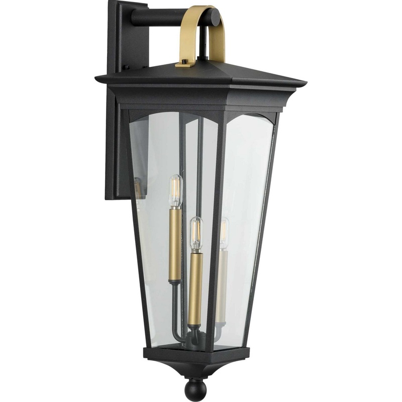 Chatsworth Three Light Wall Lantern in Black