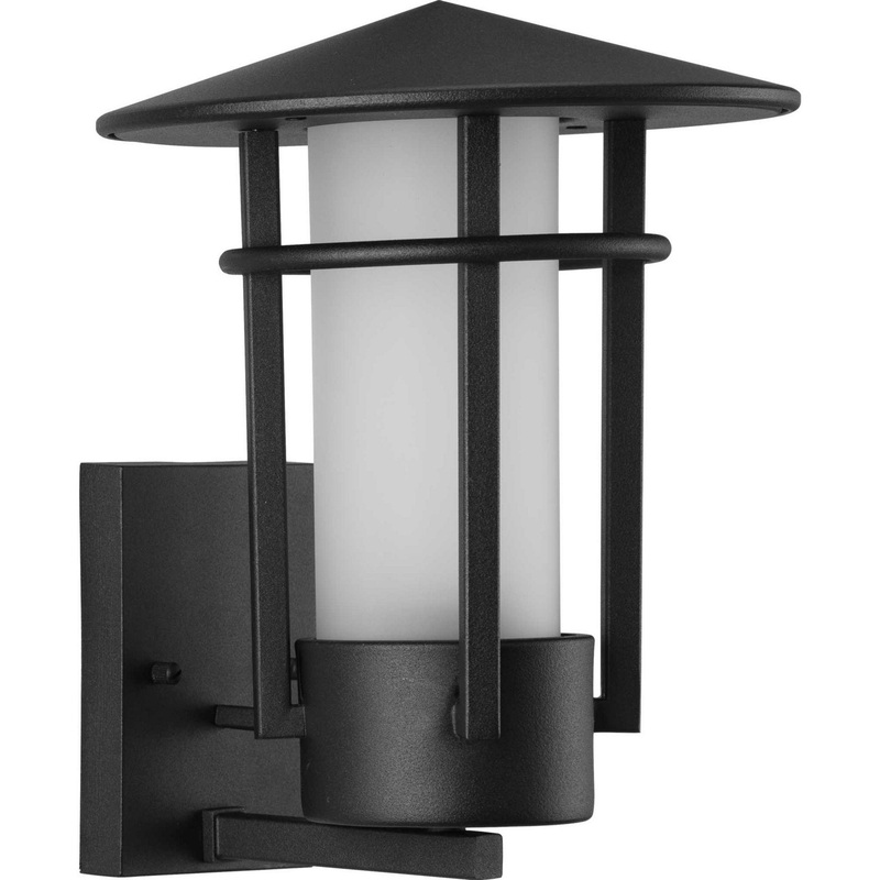 Exton One Light Wall Lantern in Textured Black