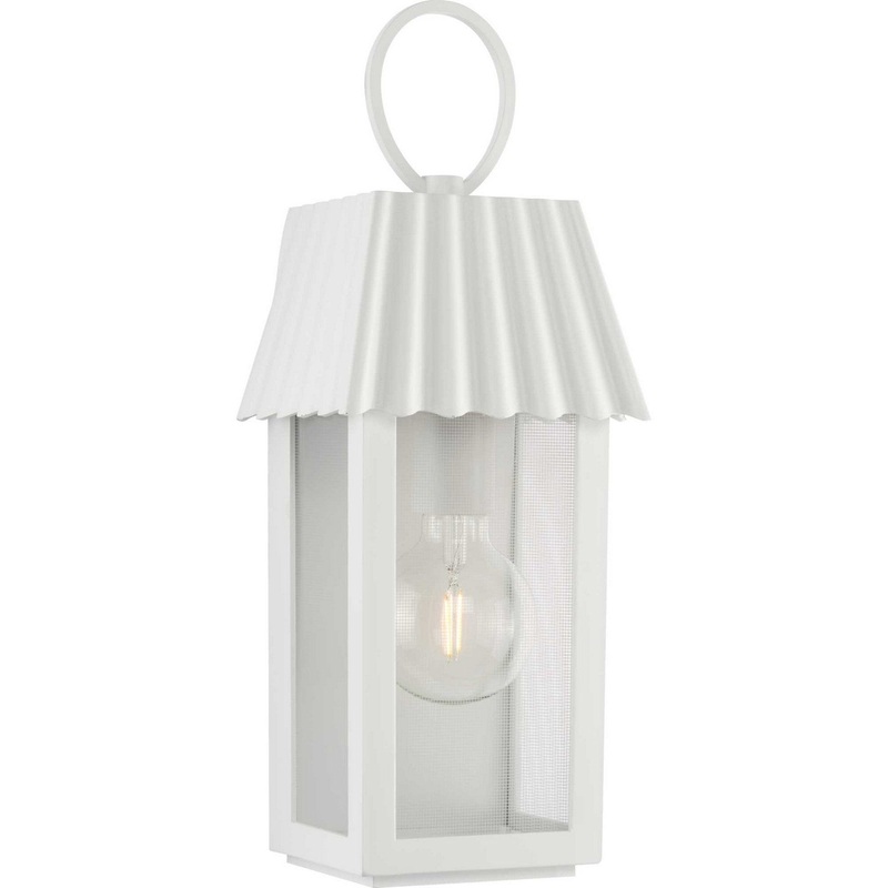 Point Dume-Hook Pond One Light Outdoor Wall Lantern in Shelter White