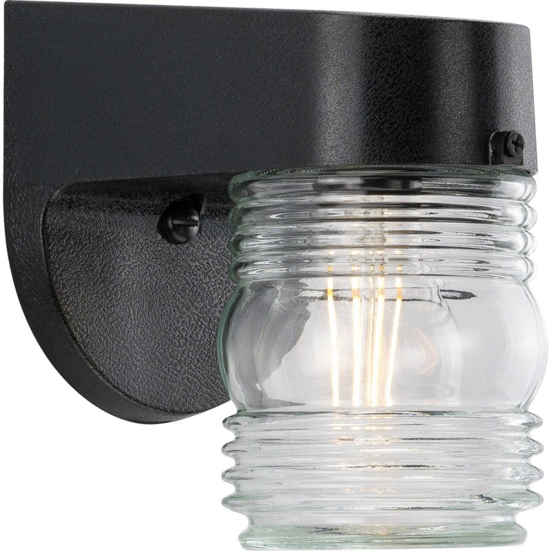 Polycarbonate Outdoor One Light Wall Lantern in Black