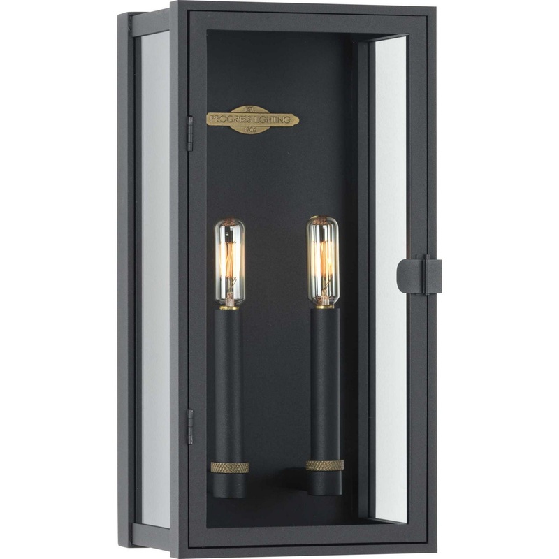 Stature Two Light Wall Lantern in Textured Black