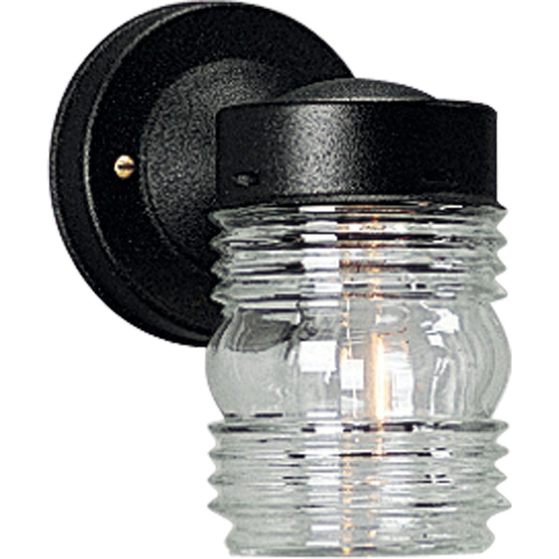 Utility Lantern One Light Wall Lantern in Black