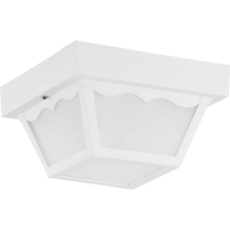 Ceiling Mount - Polycarbonate One Light Outdoor Flush Mount in White