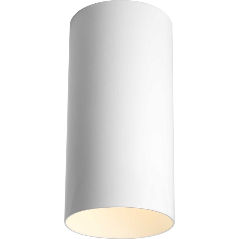 Cylinder One Light Outdoor Ceiling Mount in White