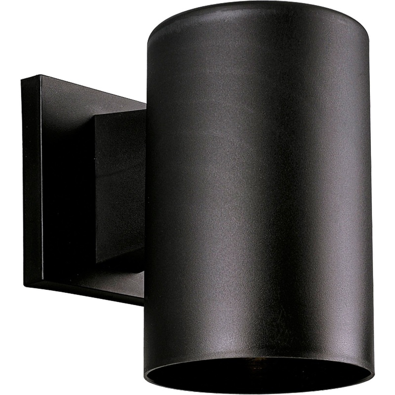 Cylinder One Light Outdoor Wall Lantern in Black
