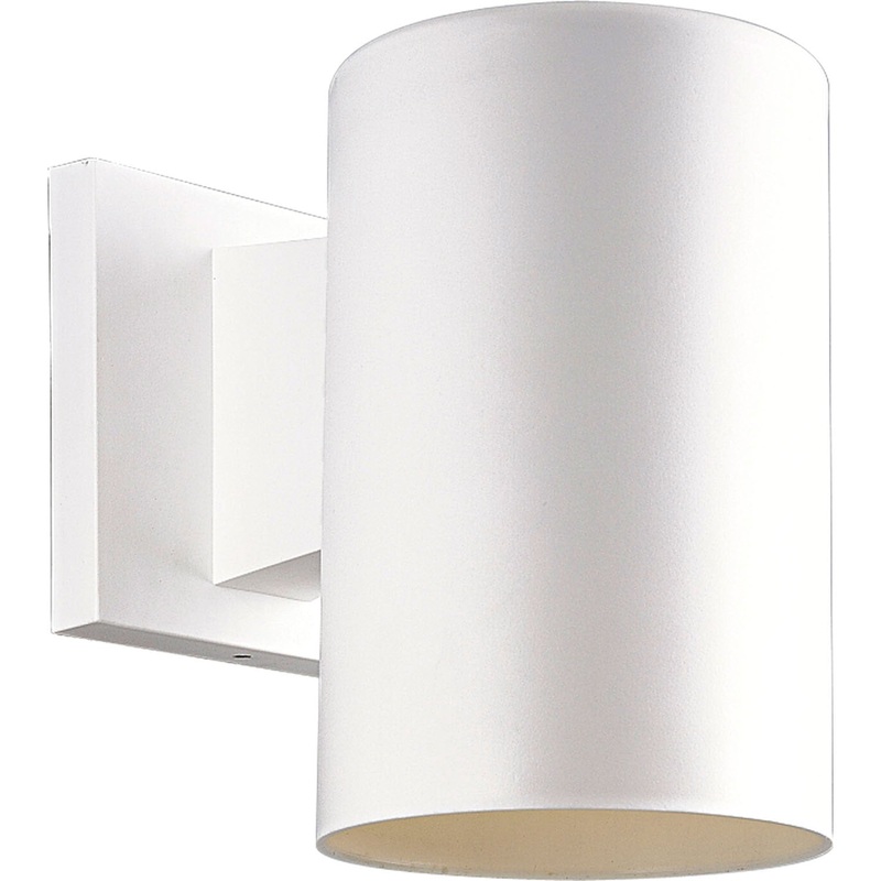 Cylinder One Light Outdoor Wall Lantern in White