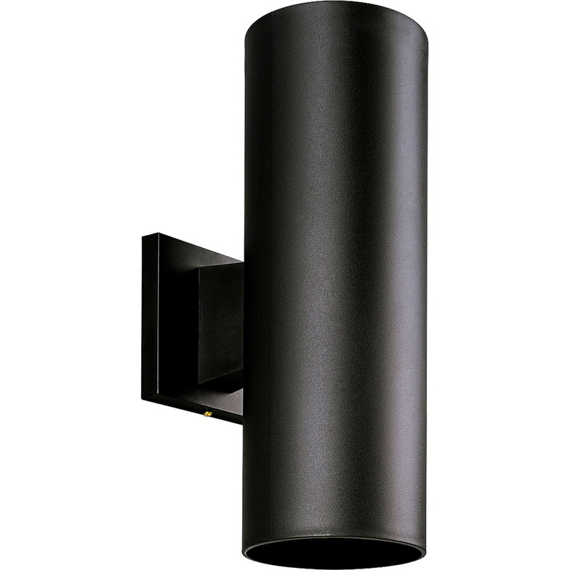 Cylinder Two Light Outdoor Wall Mount in Black