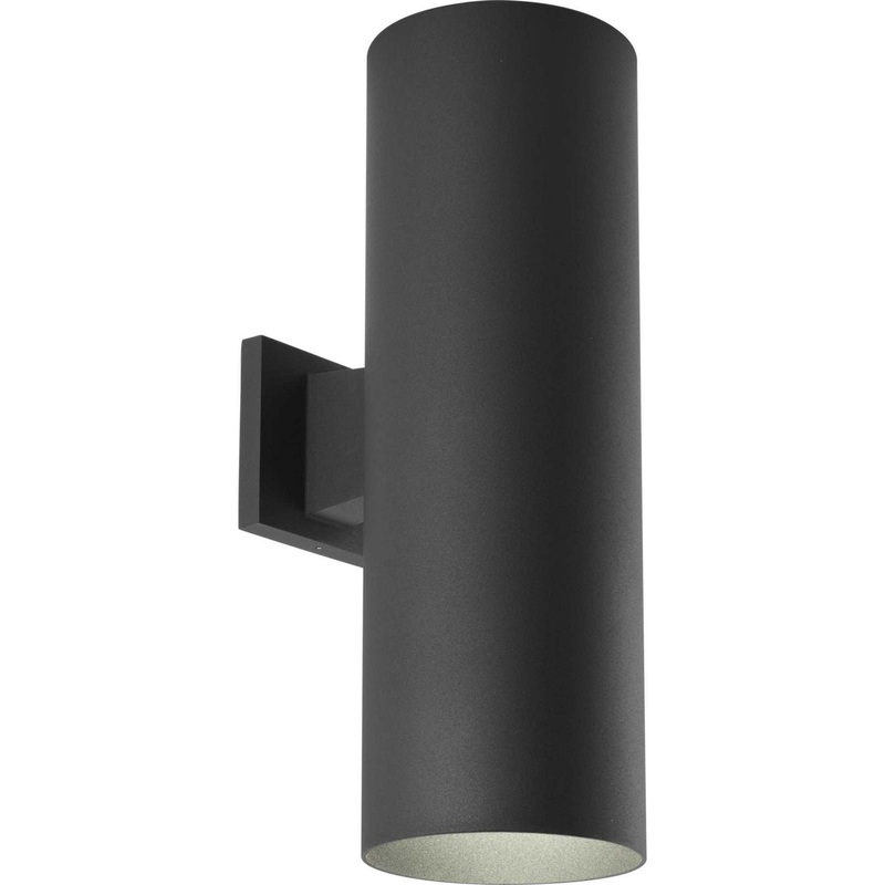 Cylinder Two Light Wall Lantern in Black