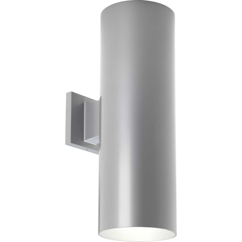 Cylinder Two Light Wall Lantern in Metallic Gray