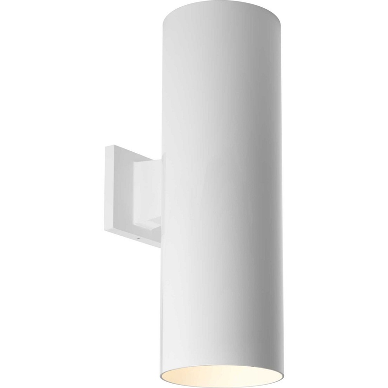 Cylinder Two Light Wall Lantern in White