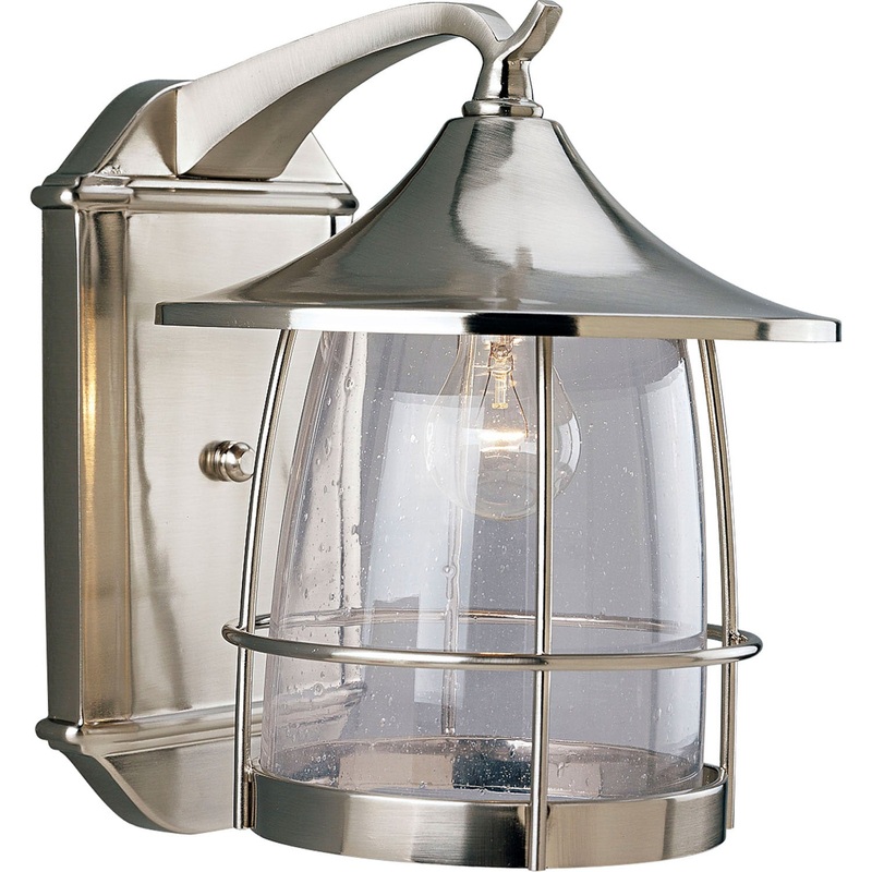 Prairie One Light Wall Lantern in Brushed Nickel
