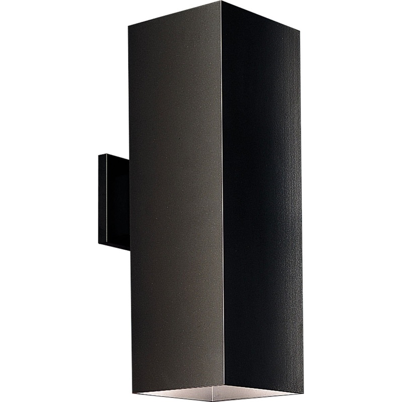 Square Two Light Wall Lantern in Black
